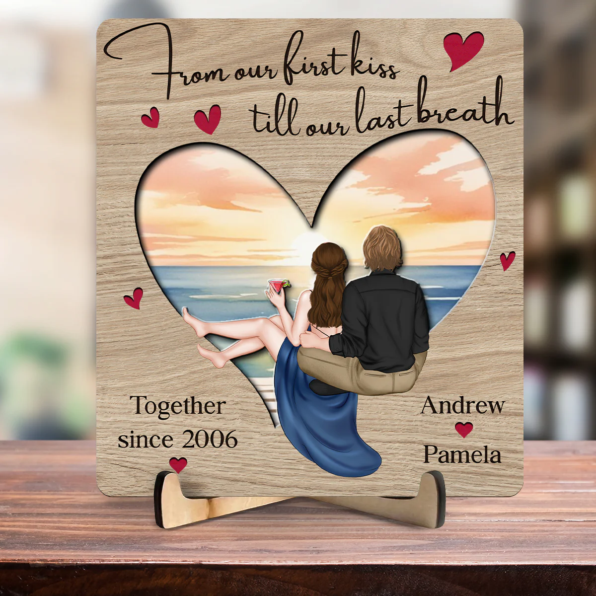 You And Me Till The End - Personalized Custom Wooden Plaque - Image 4