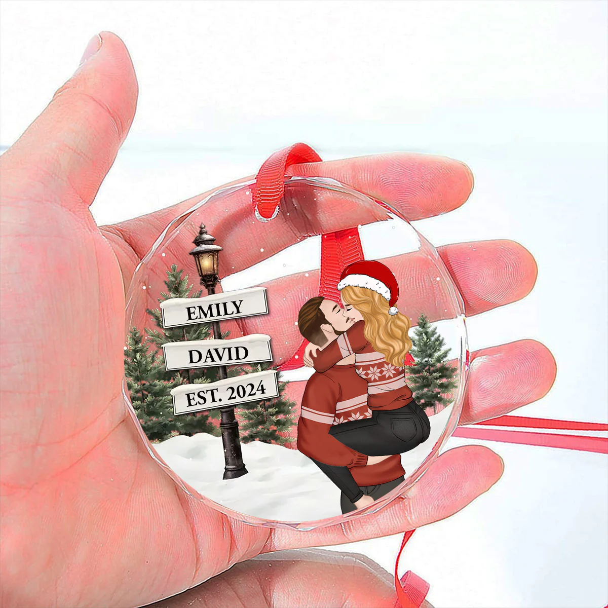 You And Me Together - Personalized Custom Glass Ornament - Image 5
