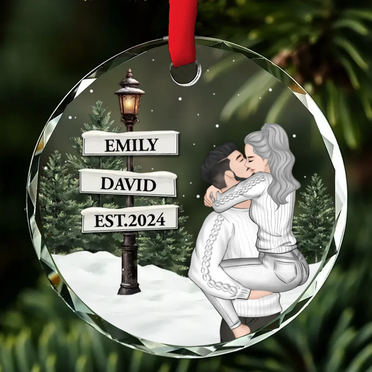 You And Me Together - Personalized Custom Glass Ornament - Image 7