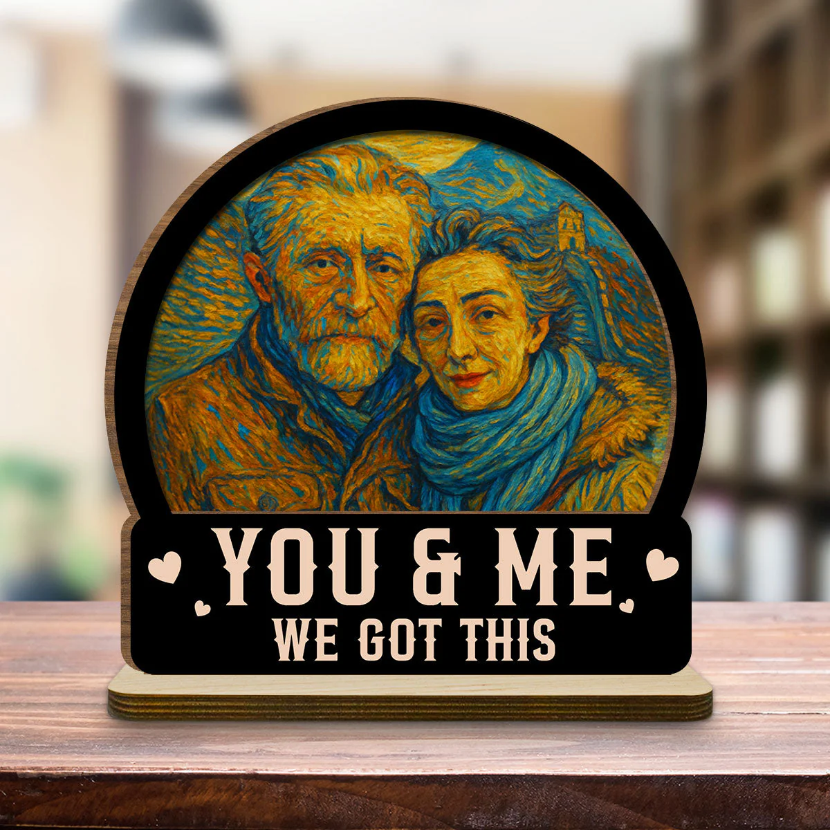 You And Me We Got This - Personalized Custom 2-Layer Wood Plaque With Flat Base - Image 5