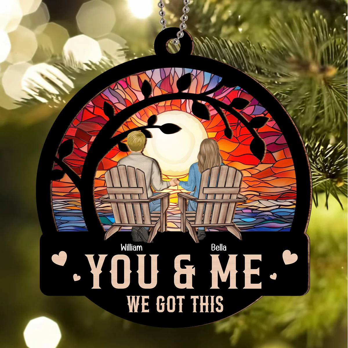 You And Me We Got This - Personalized Custom Suncatcher Ornament - Image 2