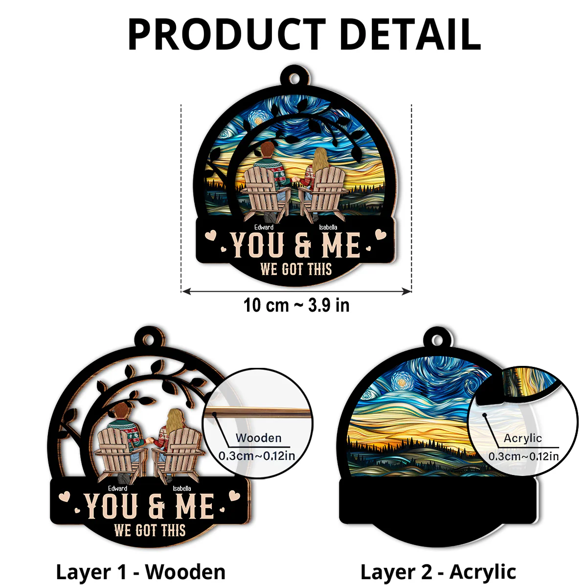 You And Me We Got This - Personalized Custom Suncatcher Ornament - Image 5