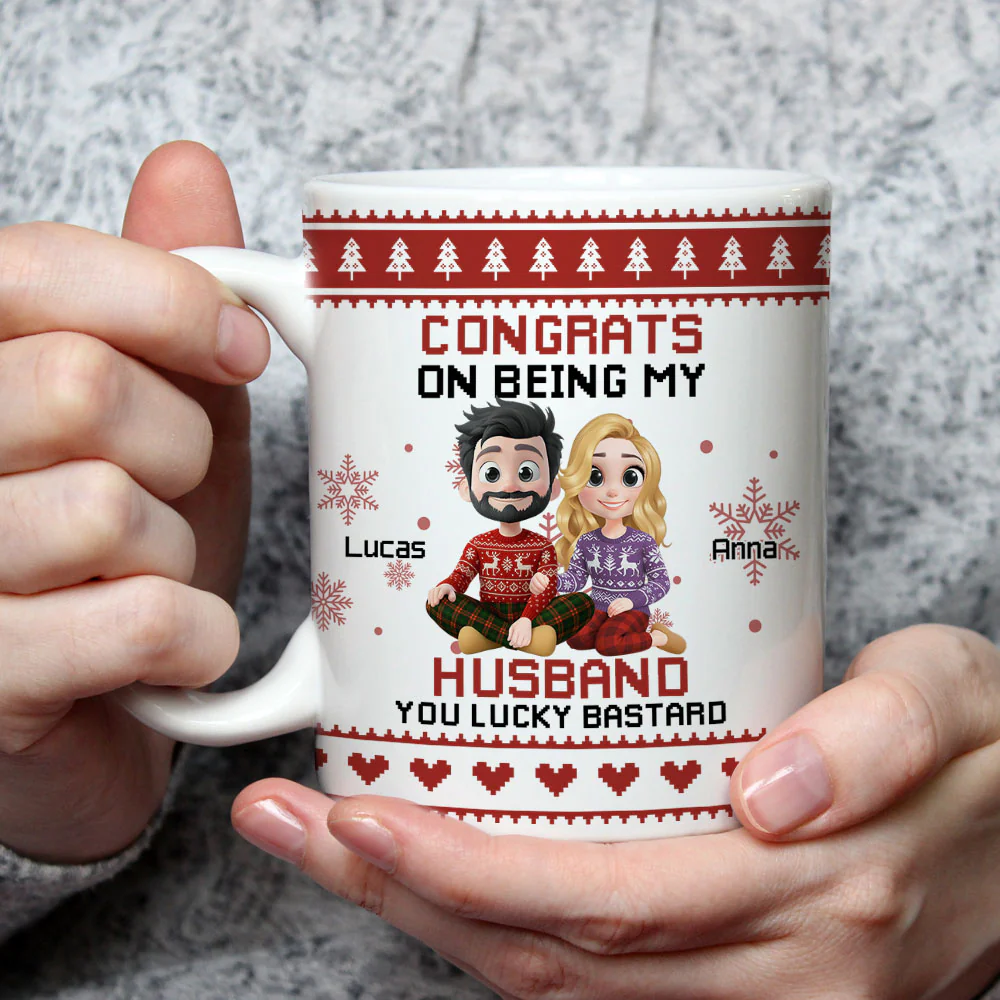 You Are A Lucky Man - Personalized Custom Coffee Mug - Image 2