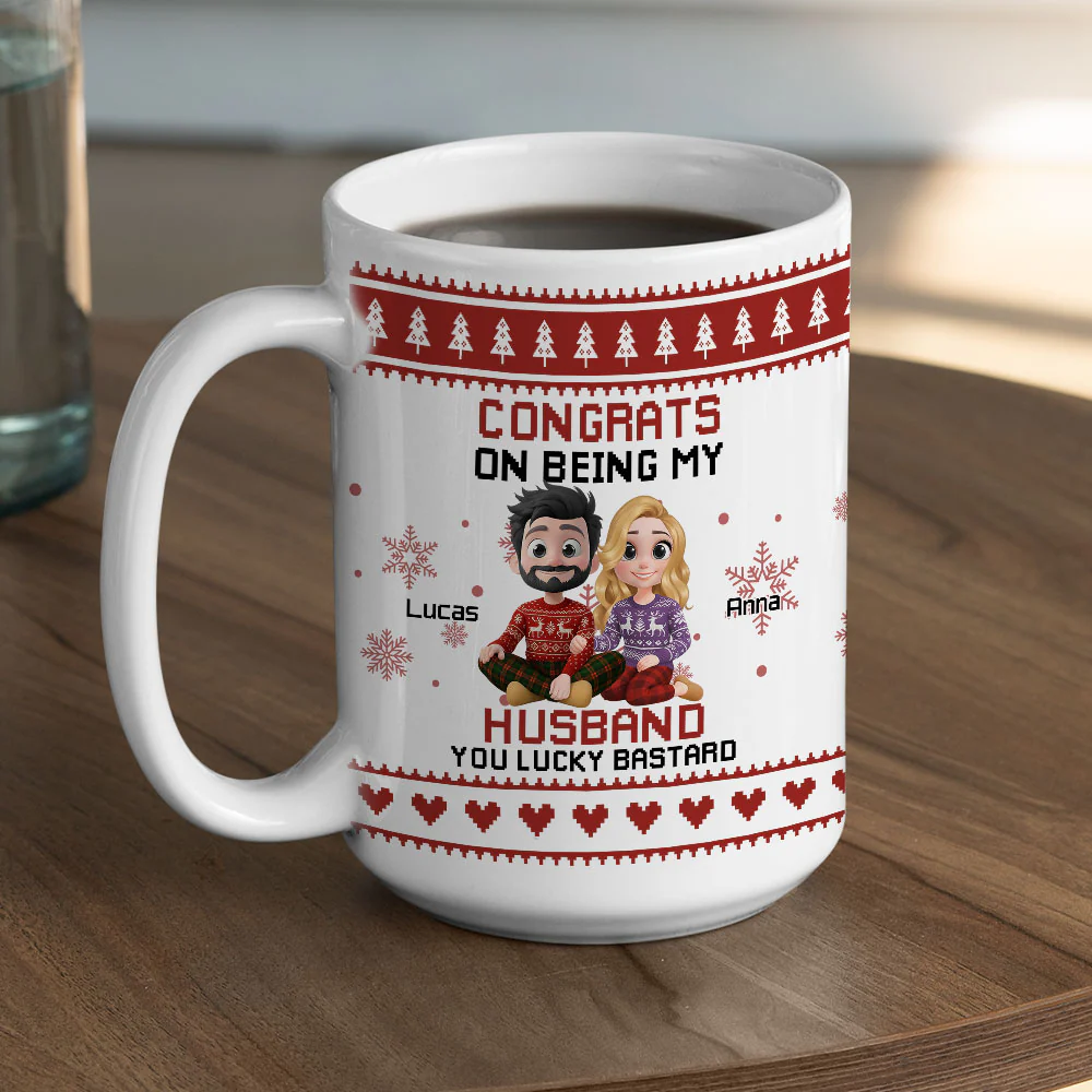 You Are A Lucky Man - Personalized Custom Coffee Mug - Image 6