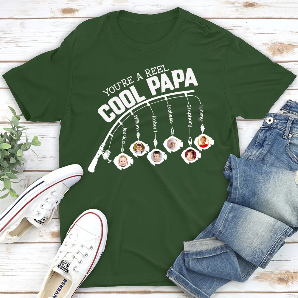You Are A Reel Cool Grandpa - Personalized Custom Shirt - Image 2