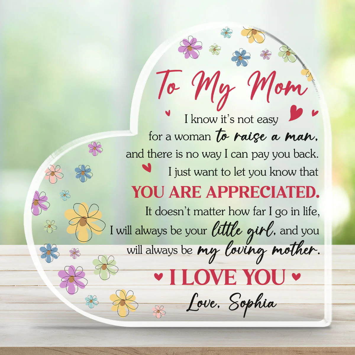 You Are Always My Loving Mom - Personalized Custom Acrylic Plaque - Image 2