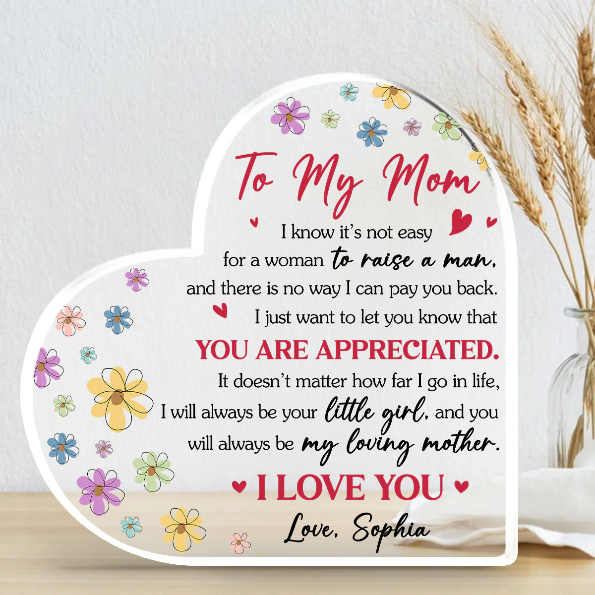 You Are Always My Loving Mom - Personalized Custom Acrylic Plaque - Image 5