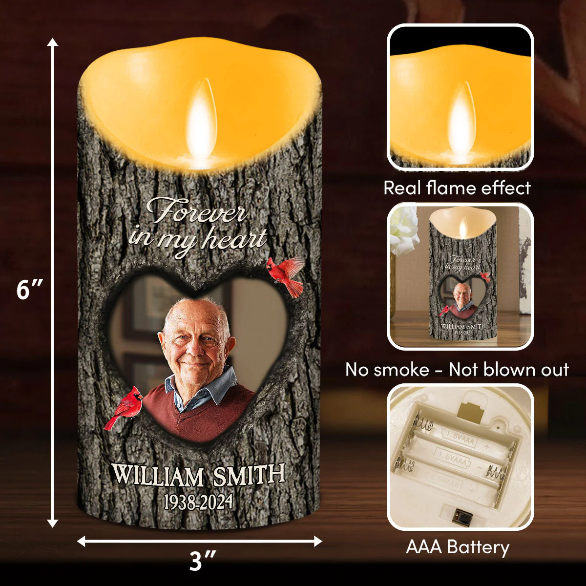 You Are Always On My Mind - Personalized Custom LED Candle - Image 5