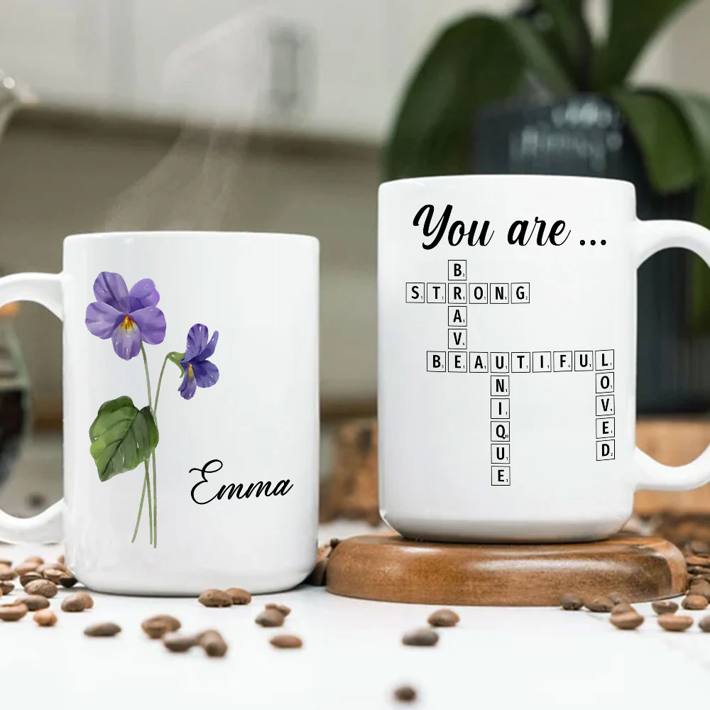 You Are Amazing Scrabble Affirmation - Personalized Custom Coffee Mug - Image 5