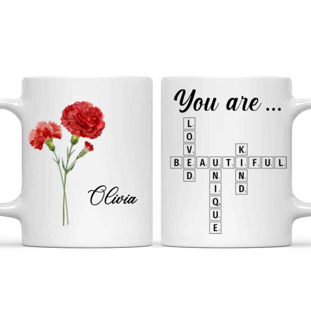 You Are Amazing Scrabble Affirmation - Personalized Custom Coffee Mug - Image 6