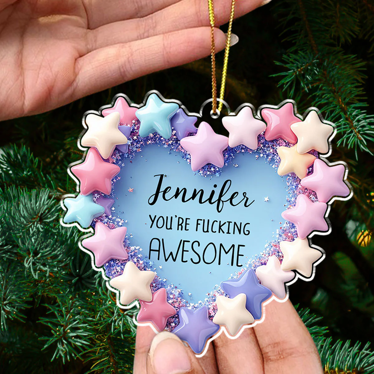 You Are Awesome Bestie - Personalized Custom Acrylic Ornament - Image 4