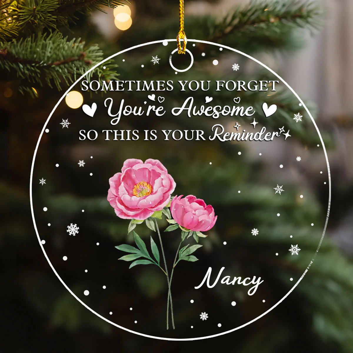 You Are Awesome - Personalized Custom Acrylic Ornament - Image 3