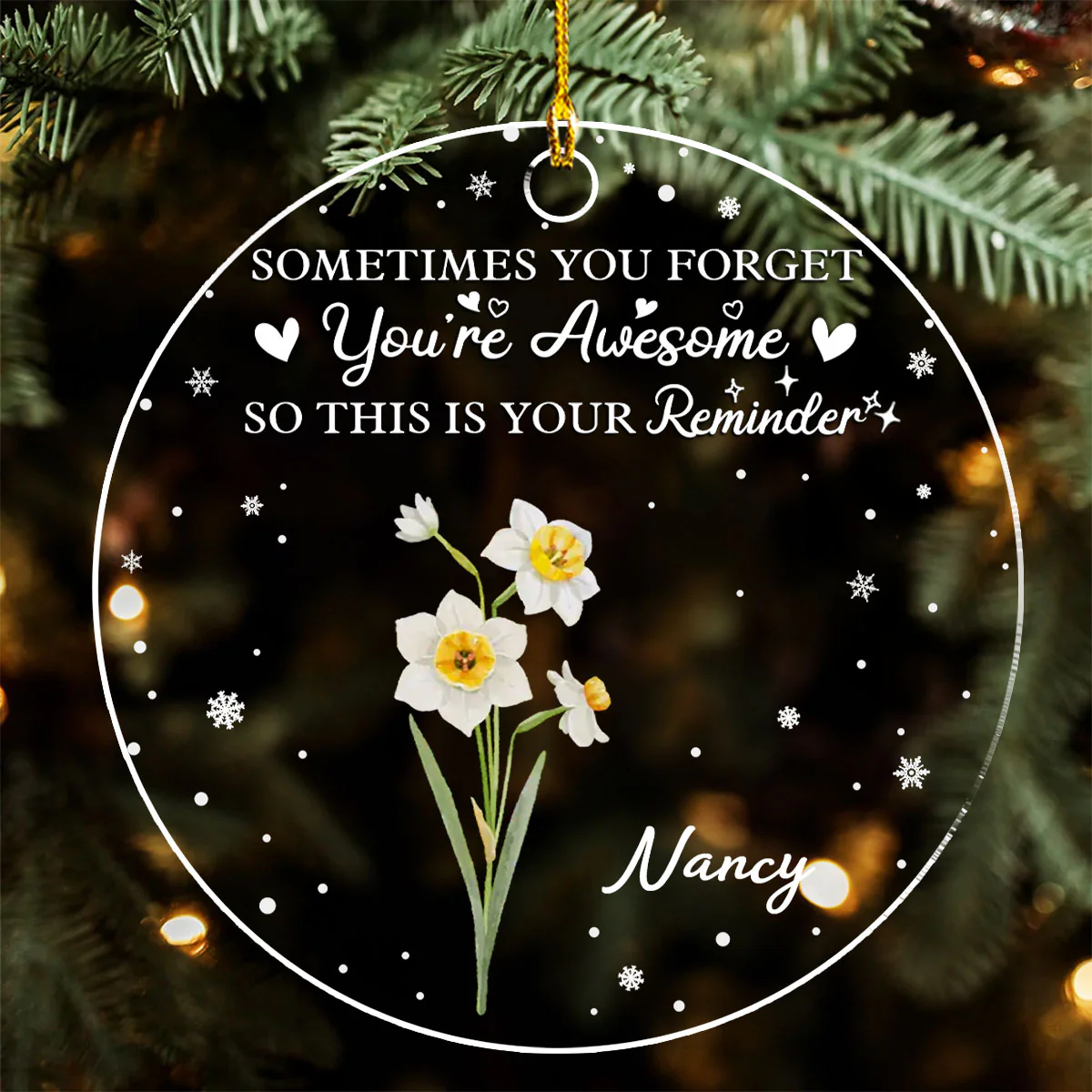 You Are Awesome - Personalized Custom Acrylic Ornament - Image 4