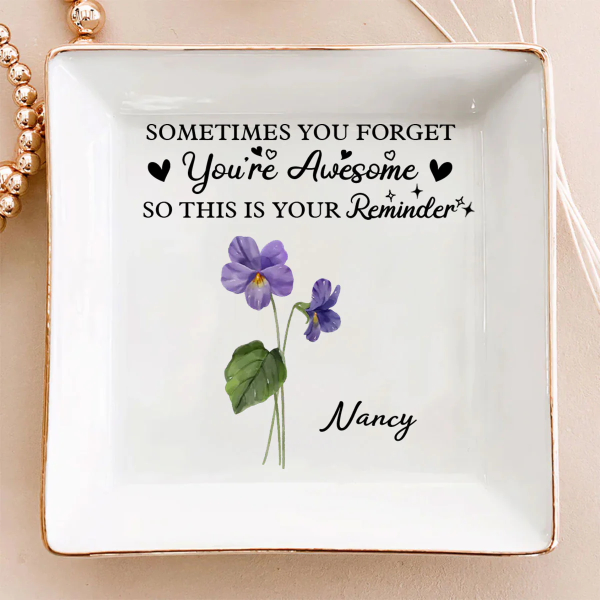 You Are Awesome - Personalized Custom Jewelry Dish