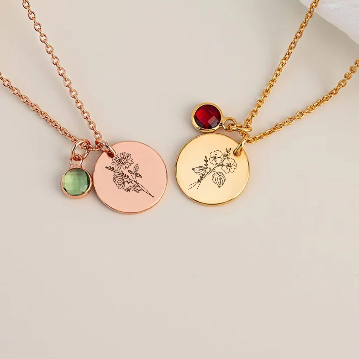 You Are Beautiful Flower - Personalized Custom Birthstone Necklace With Message Card - Image 4