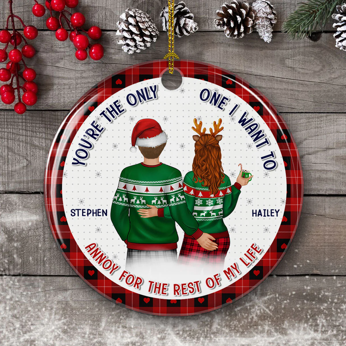 You Are By Far My Favorite Husband - Personalized Custom Ceramic Ornament - Image 3