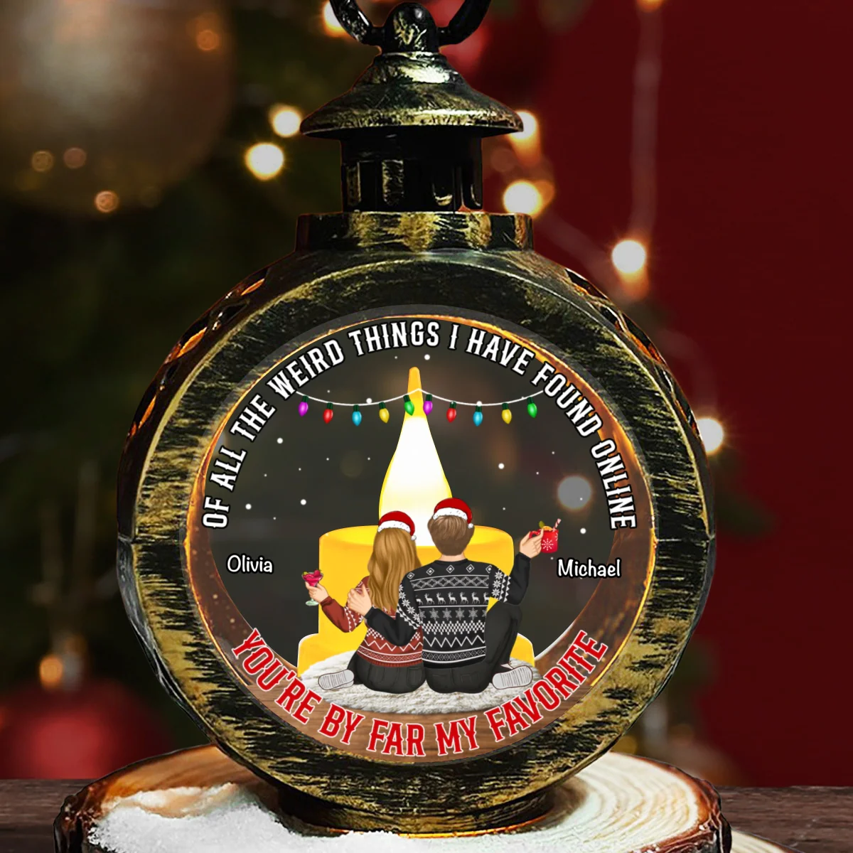 You Are By Far My Favorite - Personalized Custom Christmas Lantern - Image 6
