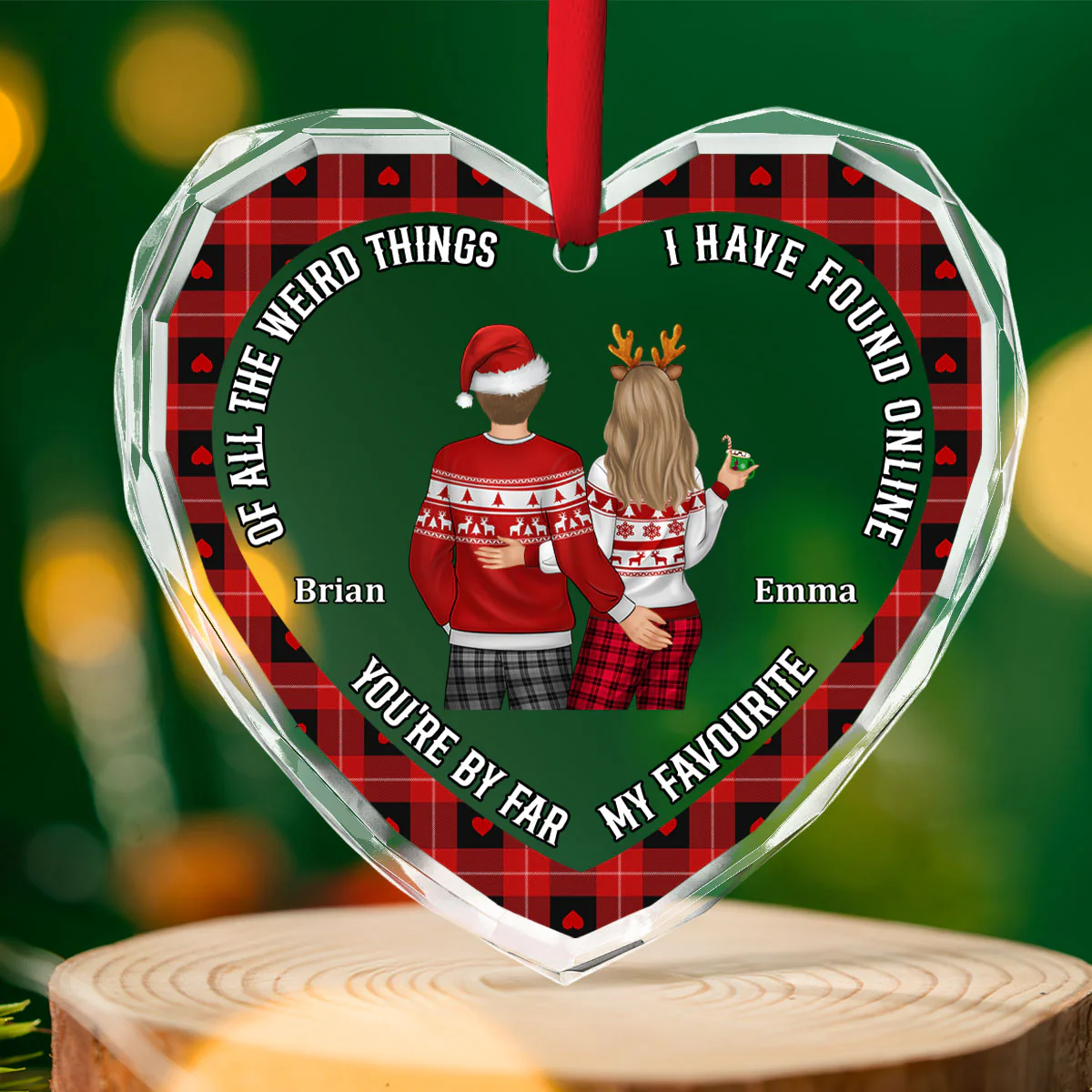 You Are By Far My Favorite - Personalized Custom Glass Ornament - Image 2