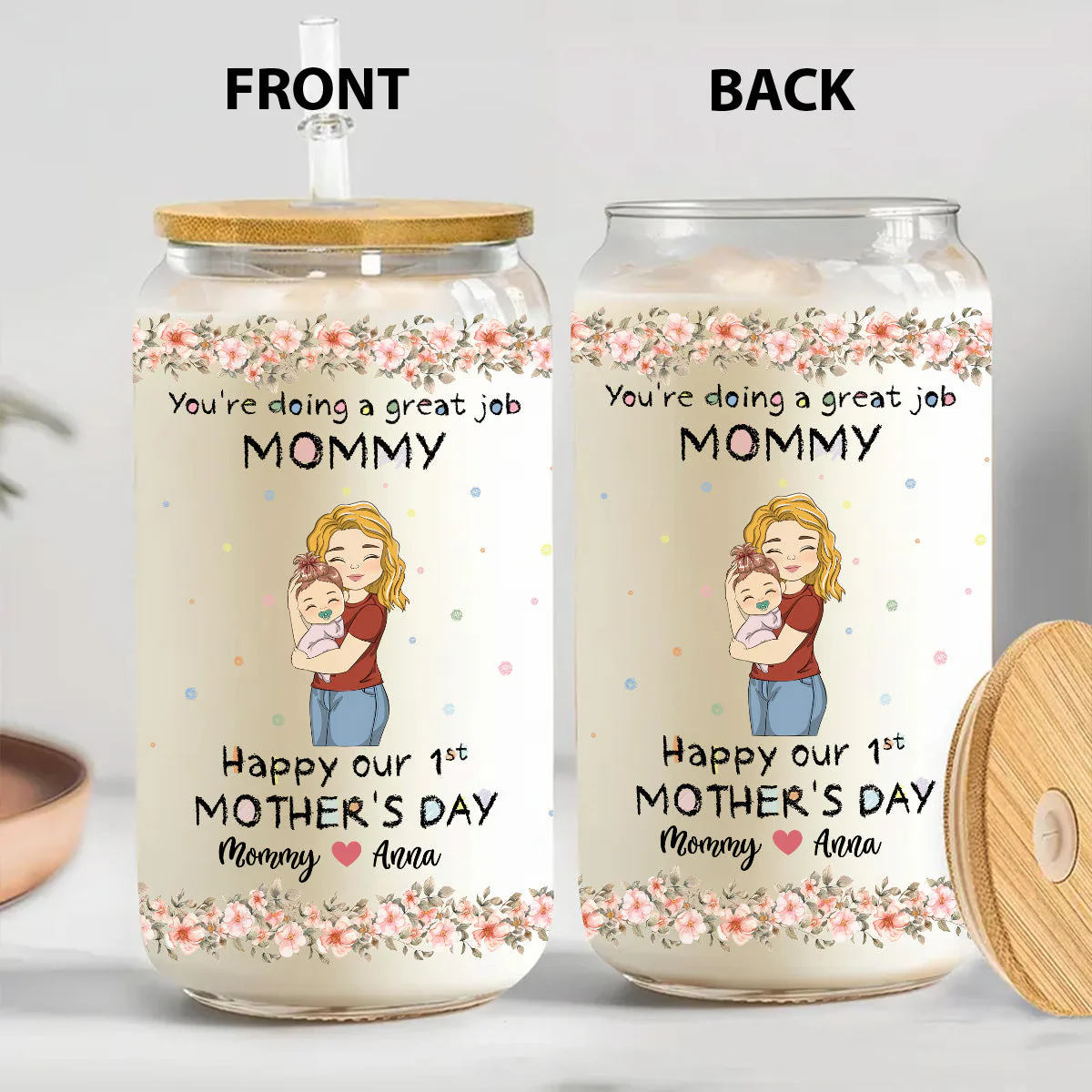 You Are Doing A Great Job - Personalized Custom Glass Can - Image 4