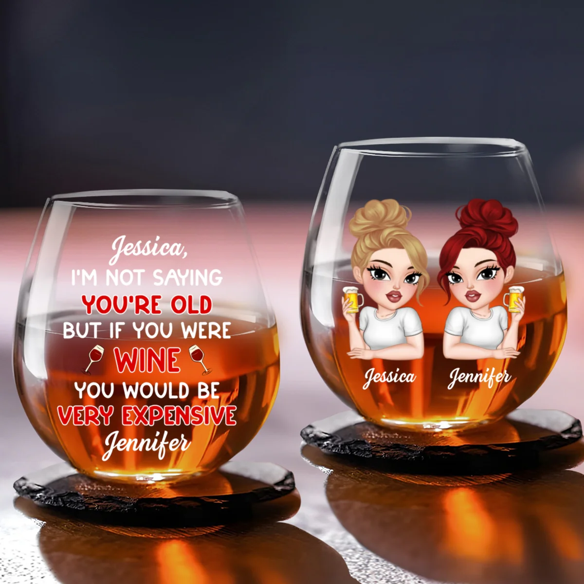 You Are Expensive Bestie - Personalized Custom Wine Glass - Image 7