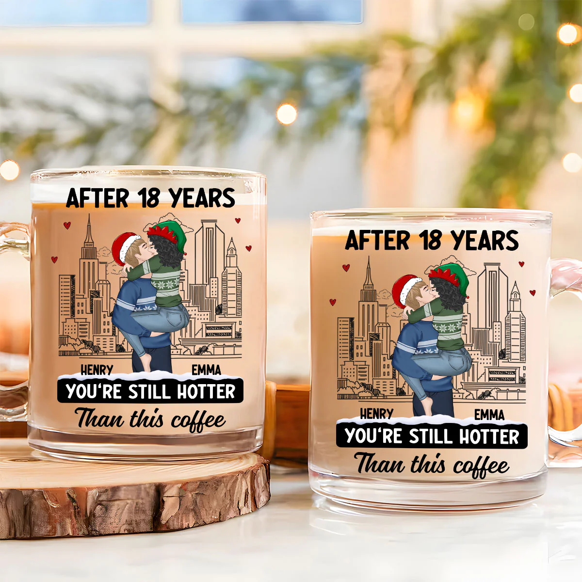 You Are Hotter Than Coffee - Personalized Custom Glass Mug - Image 2