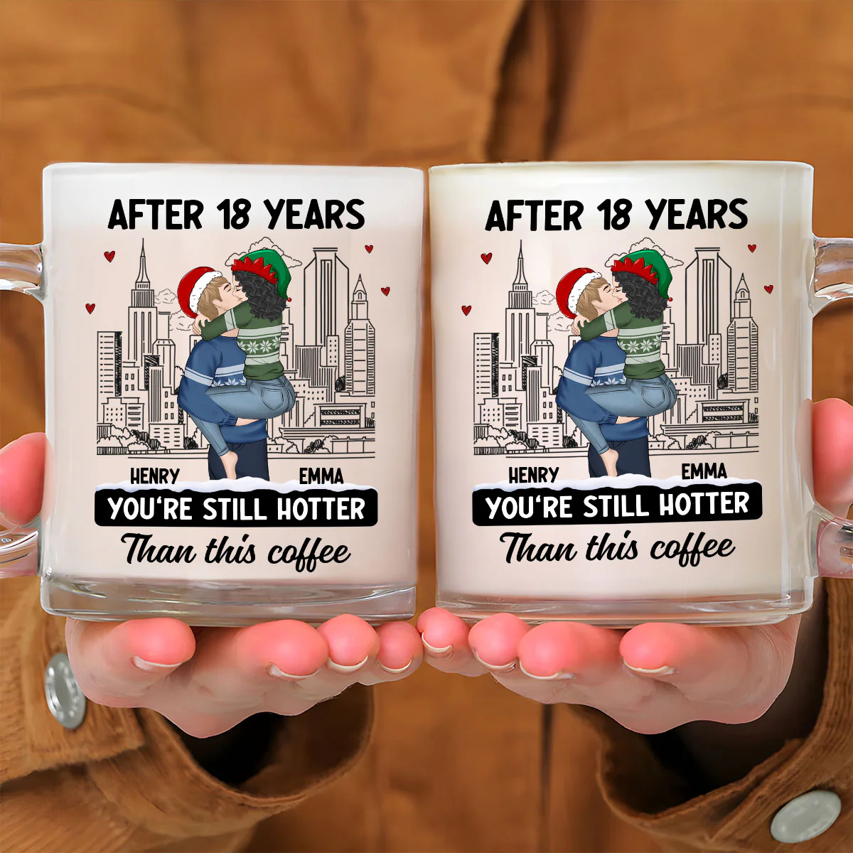 You Are Hotter Than Coffee - Personalized Custom Glass Mug - Image 3