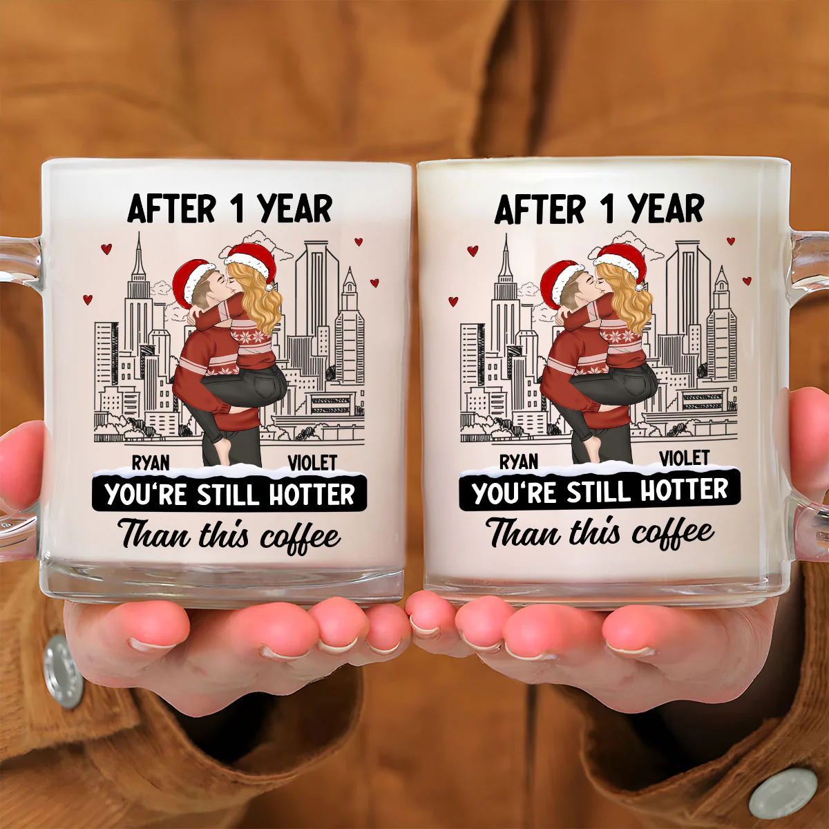 You Are Hotter Than Coffee - Personalized Custom Glass Mug - Image 4