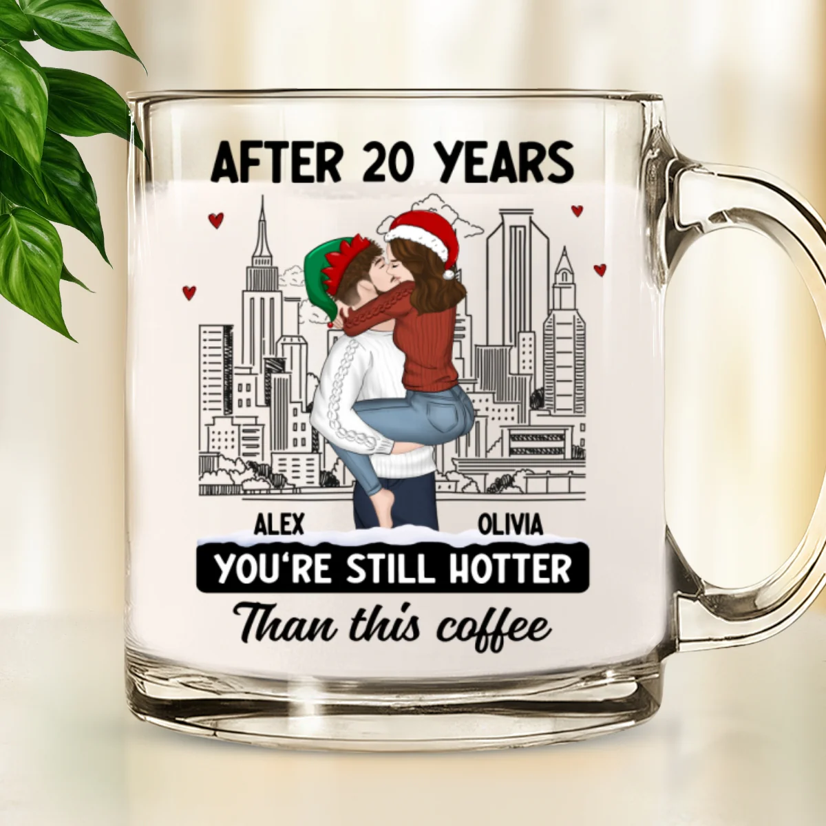 You Are Hotter Than Coffee - Personalized Custom Glass Mug - Image 6