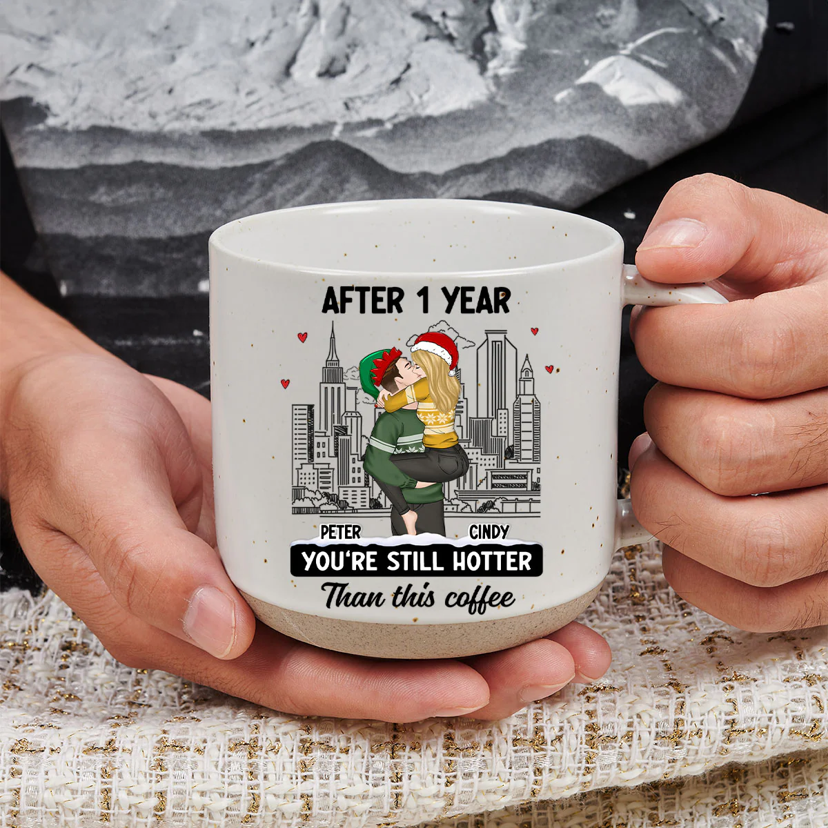 You Are Hotter Than Coffee - Personalized Custom Pottery Mug - Image 4