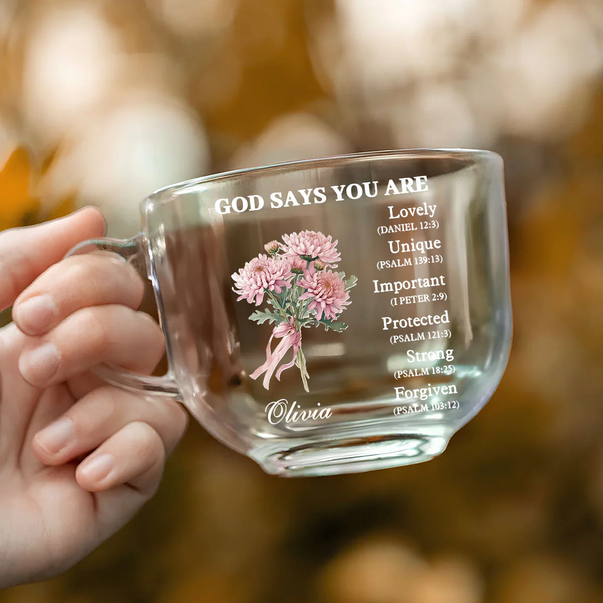 You Are Lovely - Personalized Custom Glass Tea Cup - Image 2