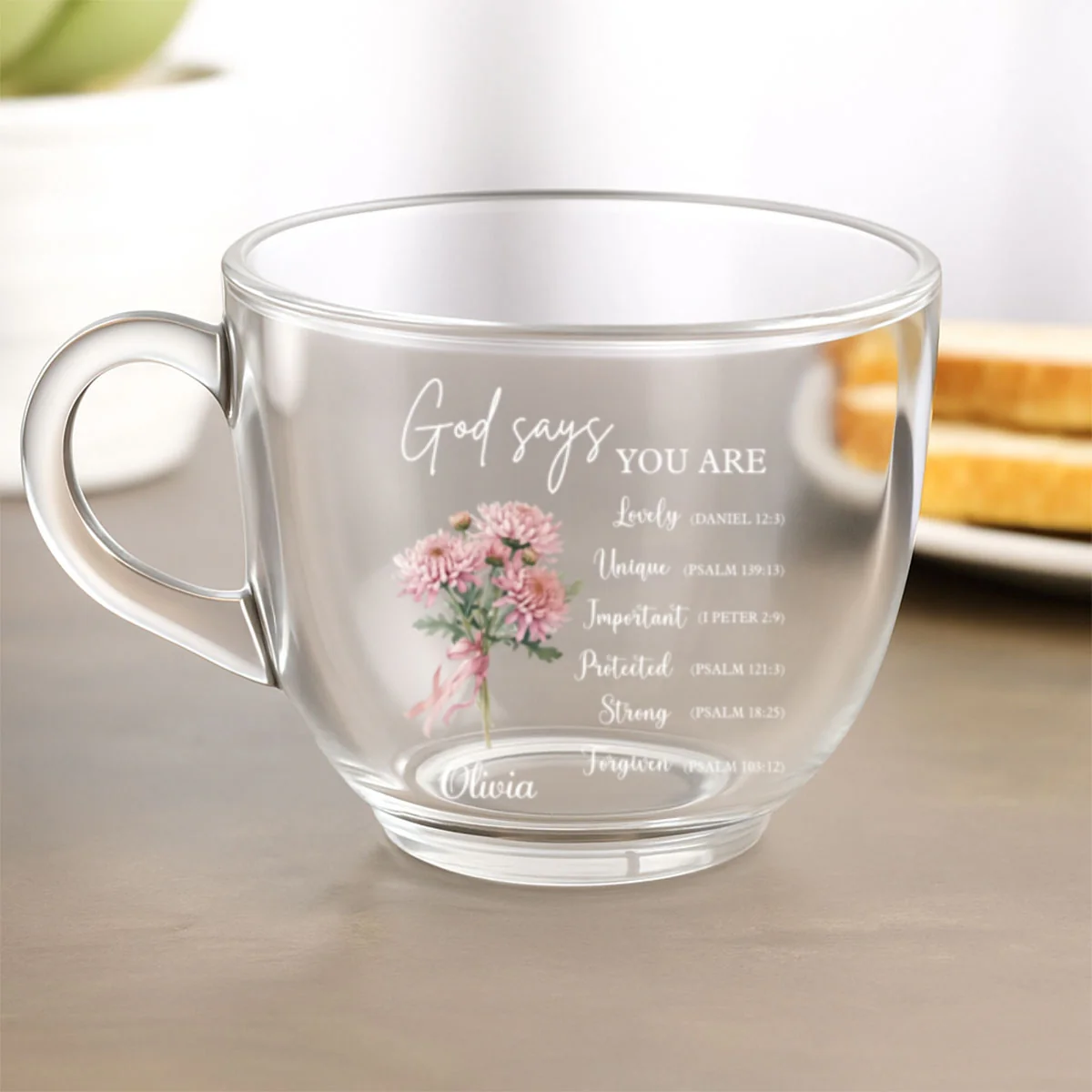 You Are Lovely - Personalized Custom Glass Tea Cup - Image 5