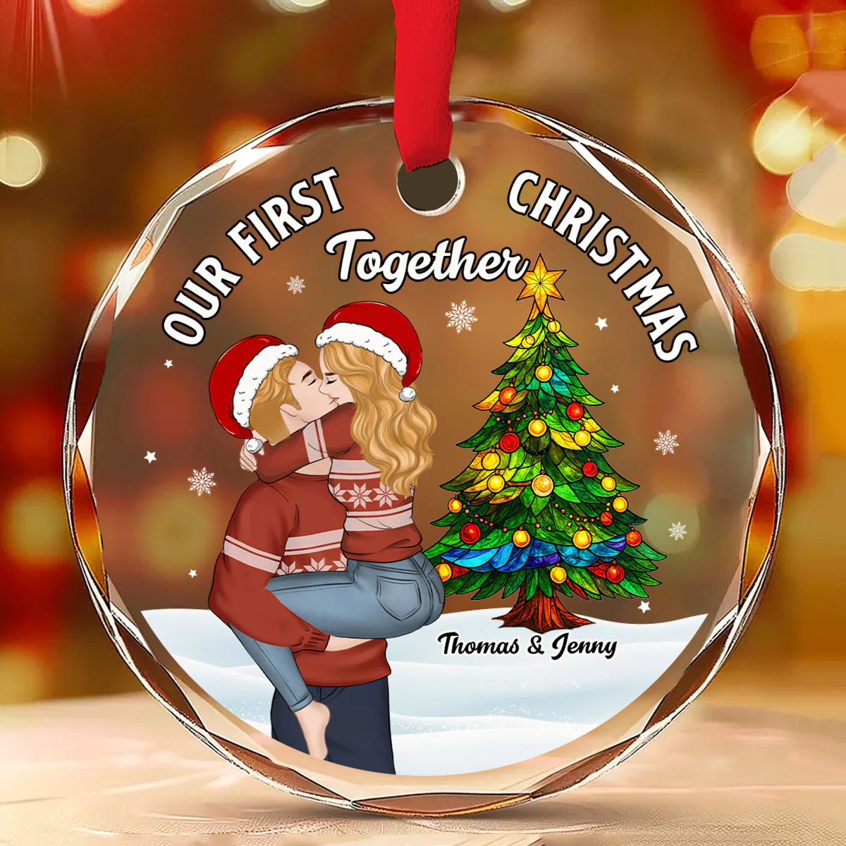 You Are My Beautiful World - Personalized Custom Glass OrnamentĀ