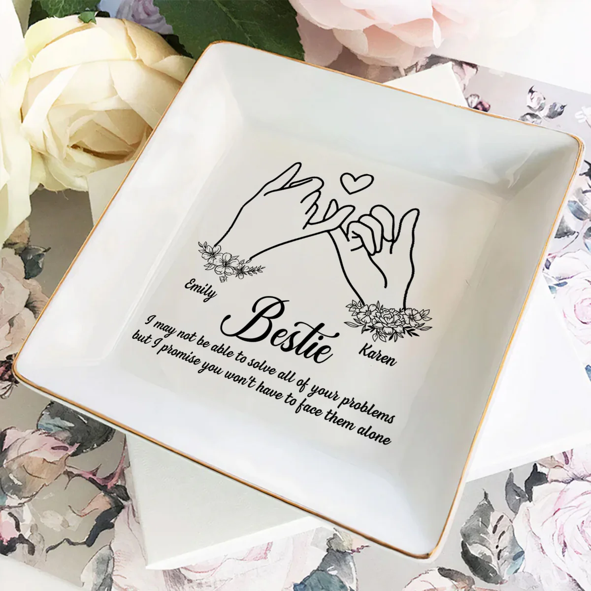 You Are My Bestie - Personalized Custom Jewelry Dish - Image 3