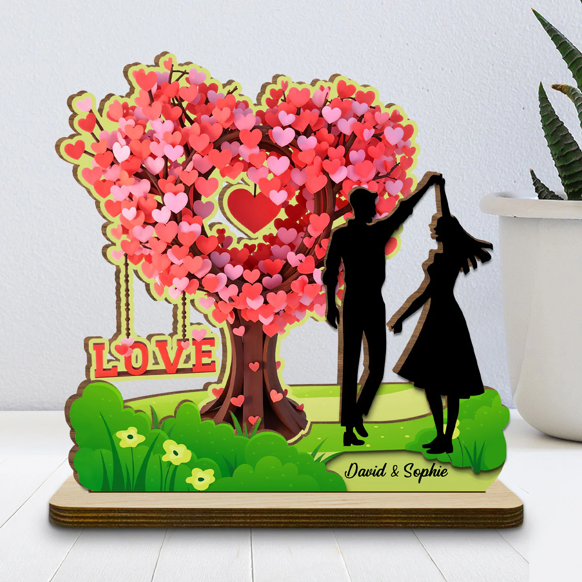You Are My Everything - Personalized Custom 2-Layer Wood Plaque With Flat Base - Image 2