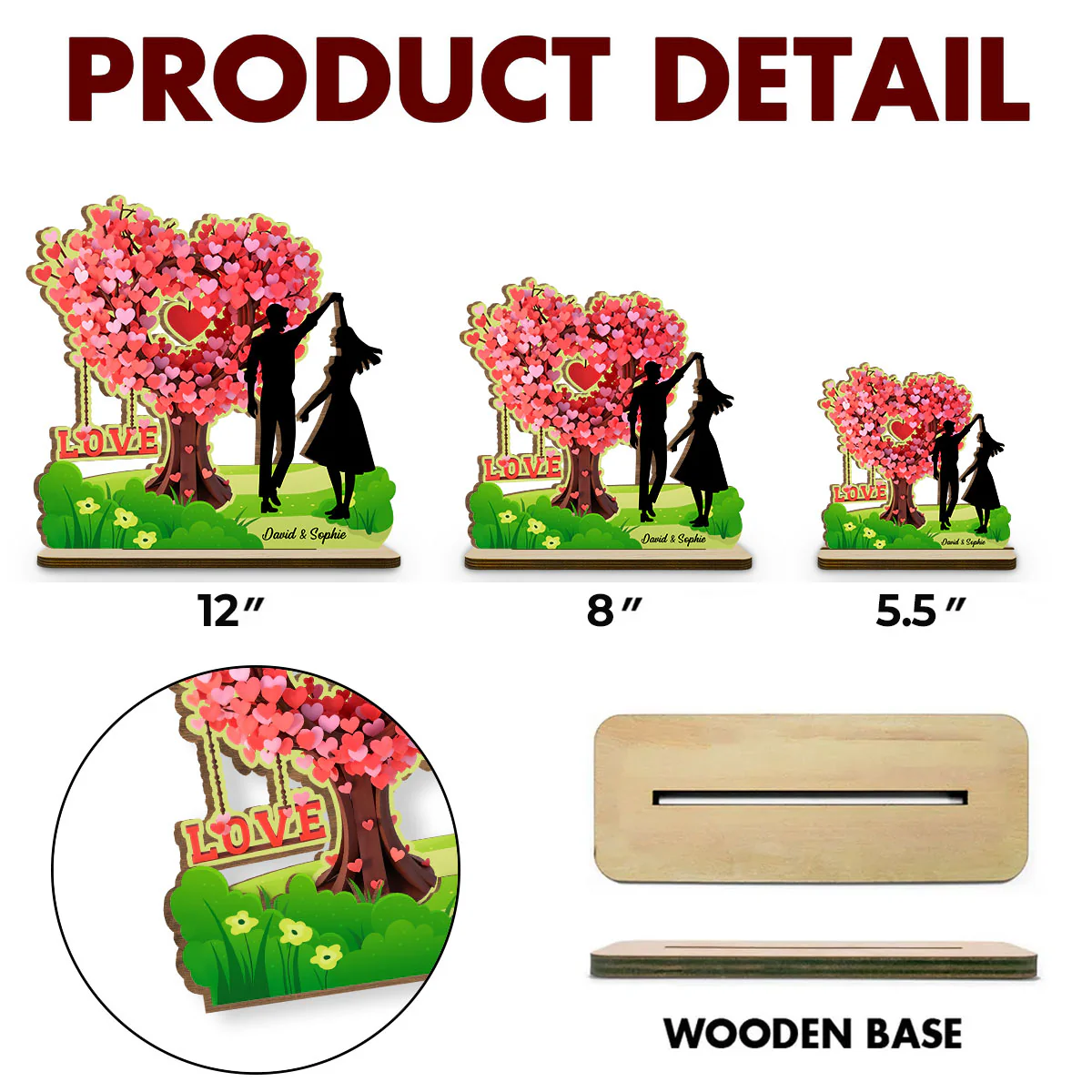 You Are My Everything - Personalized Custom 2-Layer Wood Plaque With Flat Base - Image 6