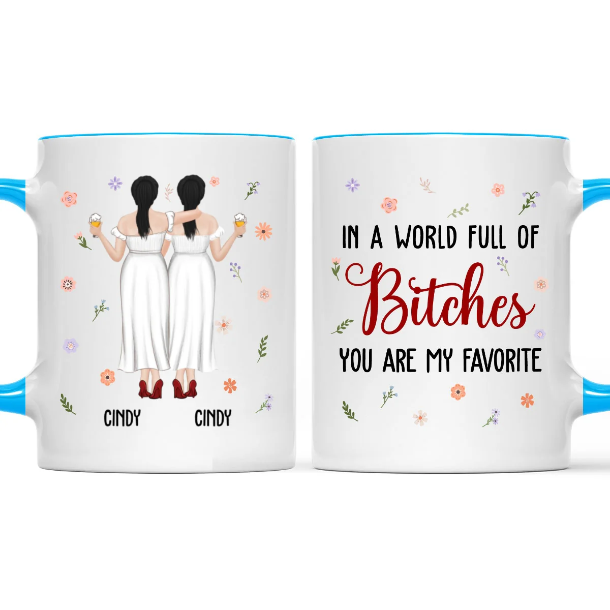 You Are My Favorite Bestie - Personalized Custom Accent Mug - Image 7