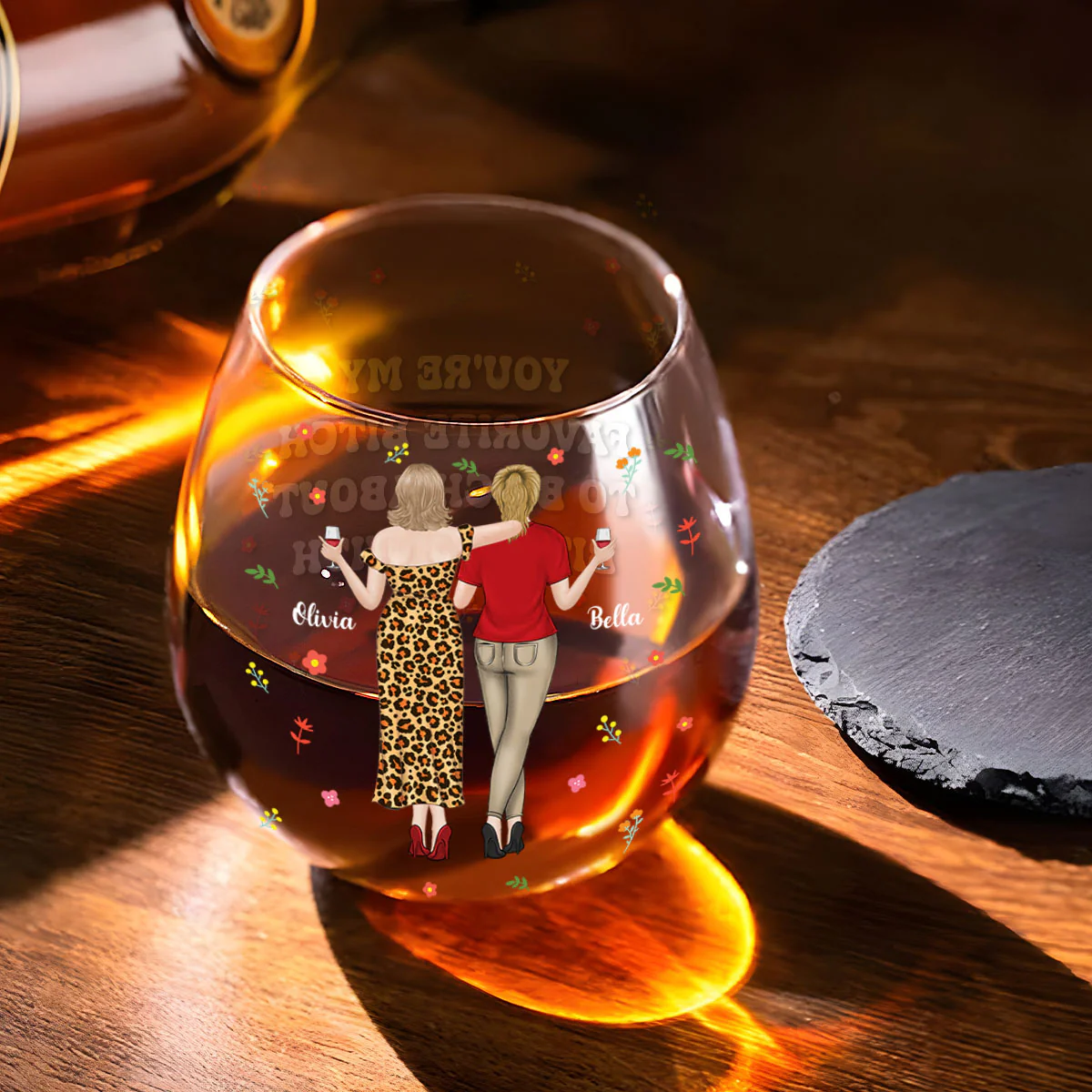 You Are My Favorite Bestie - Personalized Custom Wine Glass - Image 4