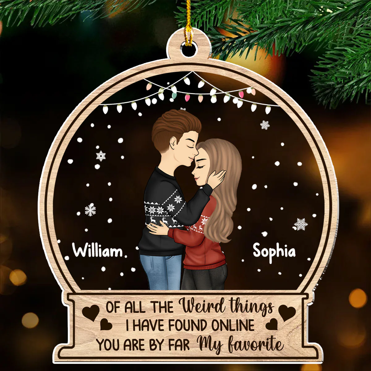 You Are My Favorite - Personalized Custom Acrylic Ornament - Image 2