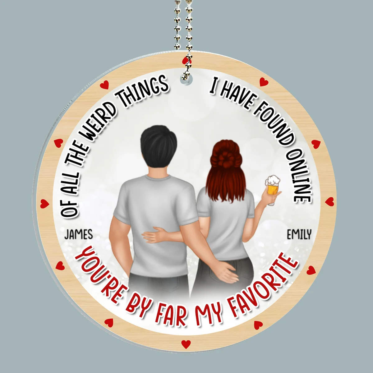 You Are My Favorite - Personalized Custom Car Ornament - Image 5