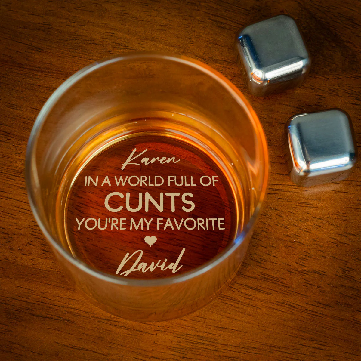 You Are My Favorite - Personalized Custom Engraved Whiskey Glass - Image 2