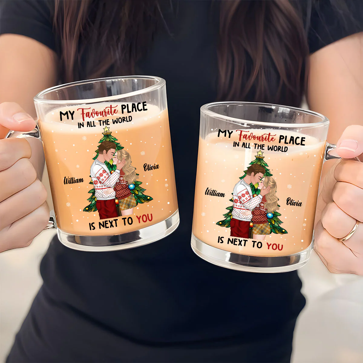 You Are My Favorite Place - Personalized Custom Glass Mug - Image 5