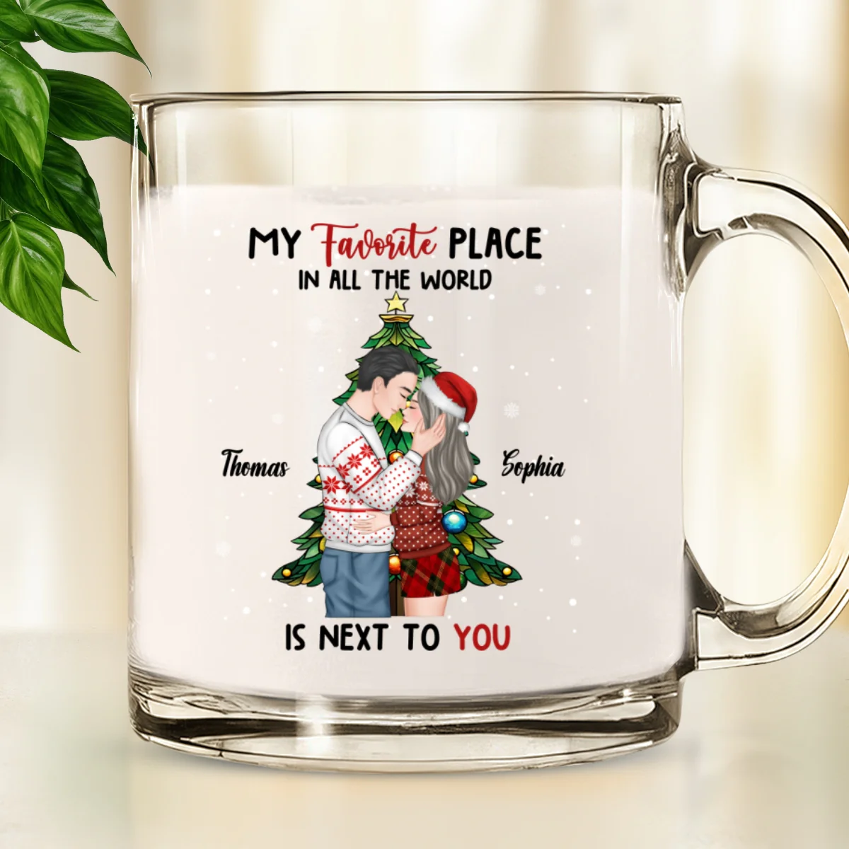 You Are My Favorite Place - Personalized Custom Glass Mug - Image 7