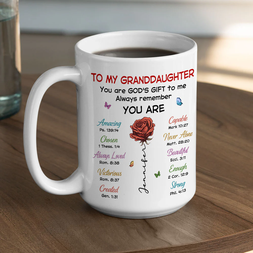 You Are My Gift Granddaughter -  Personalized Custom Coffee Mug - Image 4