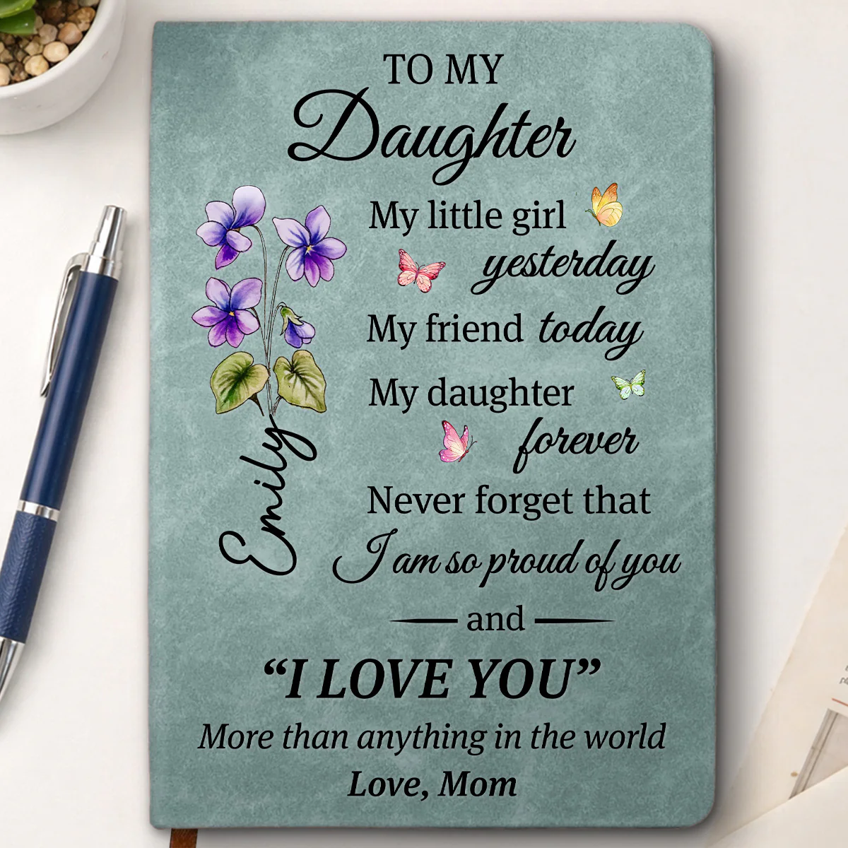 You Are My Greatest Blessing - Personalized Custom Leather Journal - Image 3