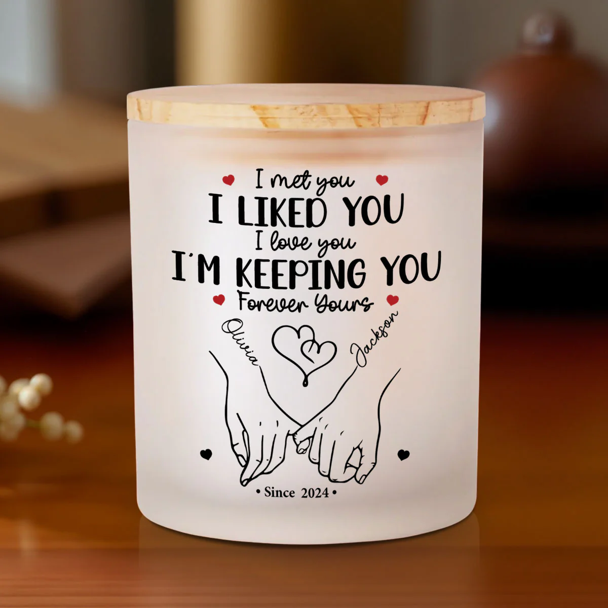 You Are My Happy Place - Personalized Custom Glass Jar With LED Candle - Image 2