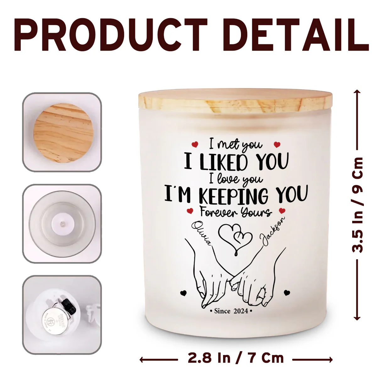 You Are My Happy Place - Personalized Custom Glass Jar With LED Candle - Image 5