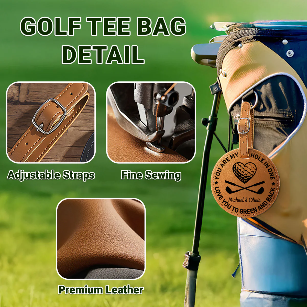 You Are My Hole In One - Personalized Custom Golf Tee Bag - Image 7