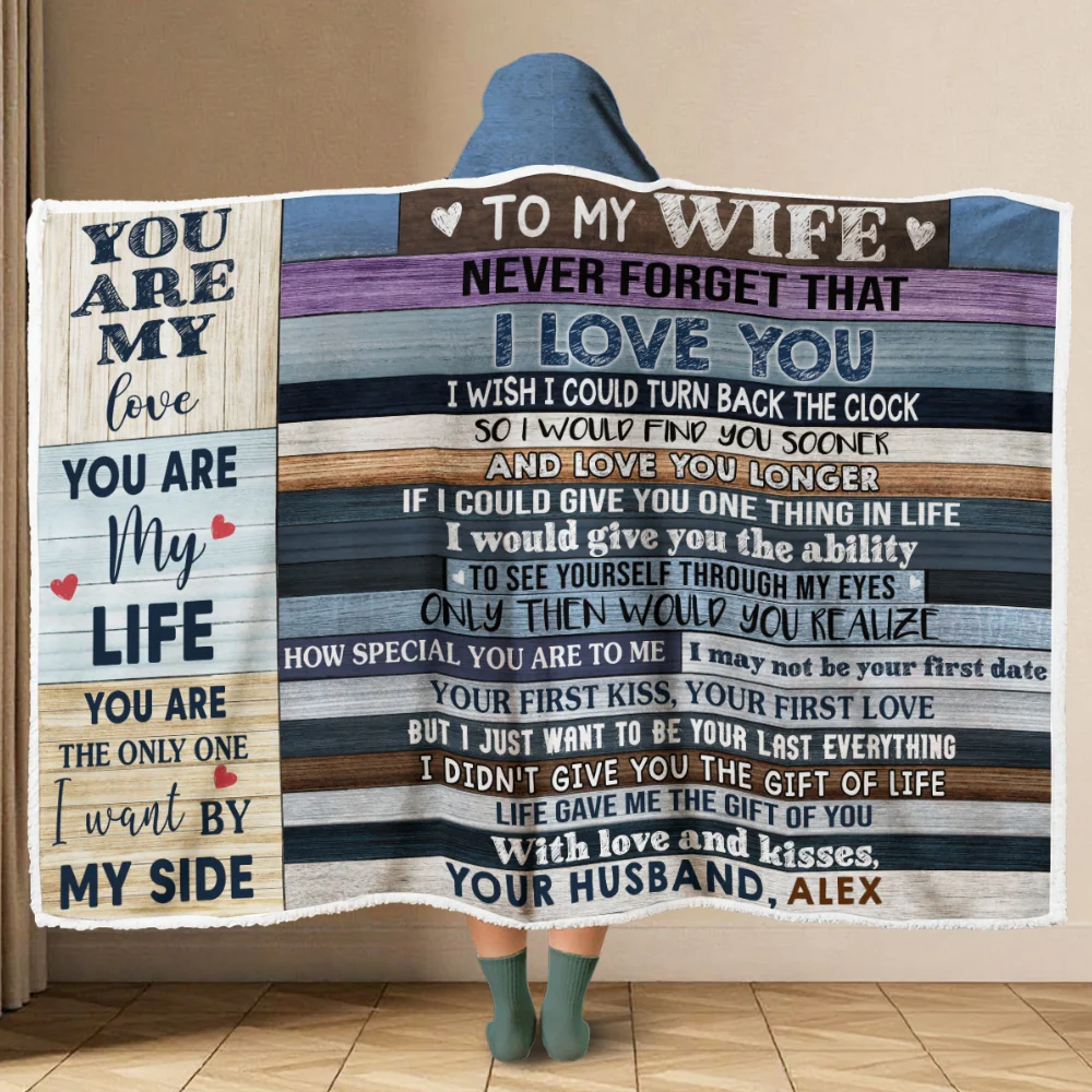 You Are My Love - Personalized Custom Hooded Blanket - Image 6