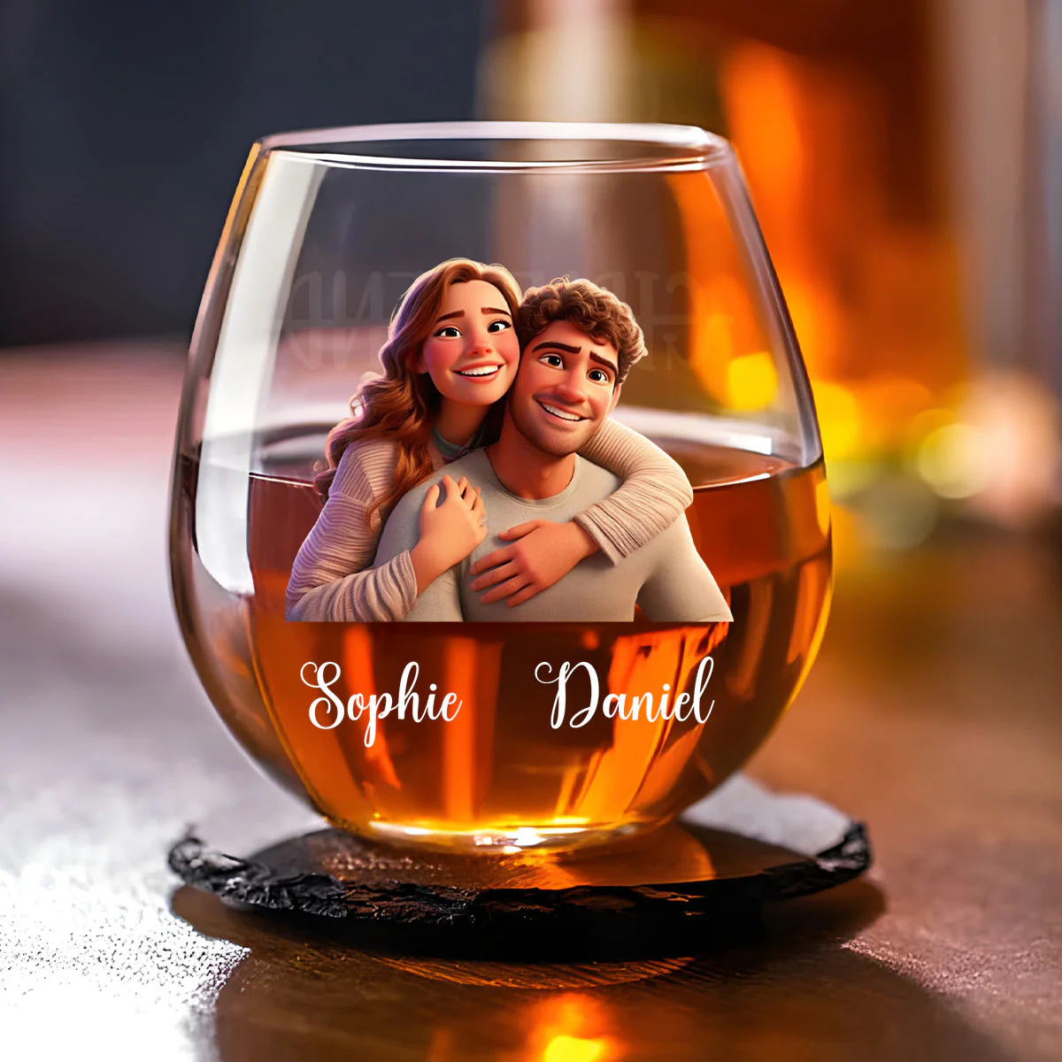 You Are My Love  - Personalized Custom Wine Glass - Image 2