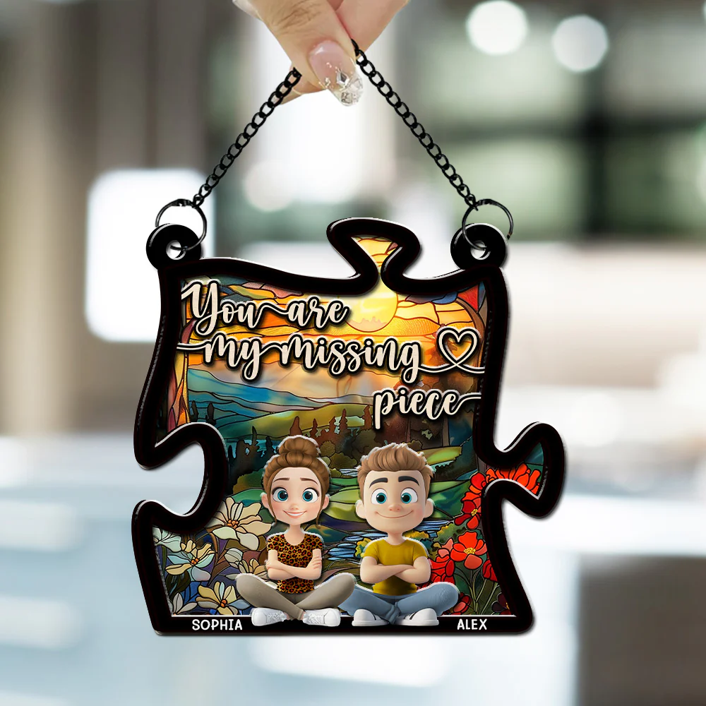 You Are My Missing Piece - Personalized Custom Suncatcher - Image 3